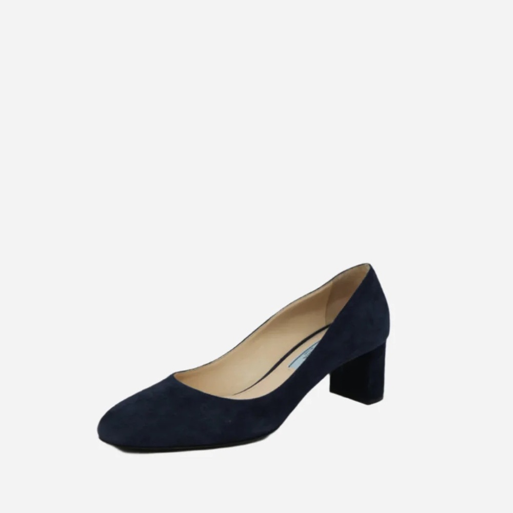 Prada Navy Blue Velvet Heels